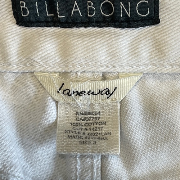 Billabong Laneway Cutoffs White Denim Size 3 - Picture 7 of 8
